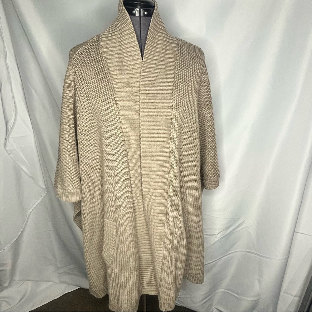Wynne Layers Cozy Tan Knit Cardigan 2XL